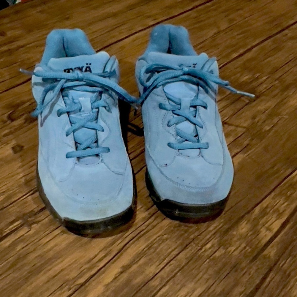 RYKA Size 8M Nitracel Blue Suede Leather Walking Shoe Twee Lace Up Black…